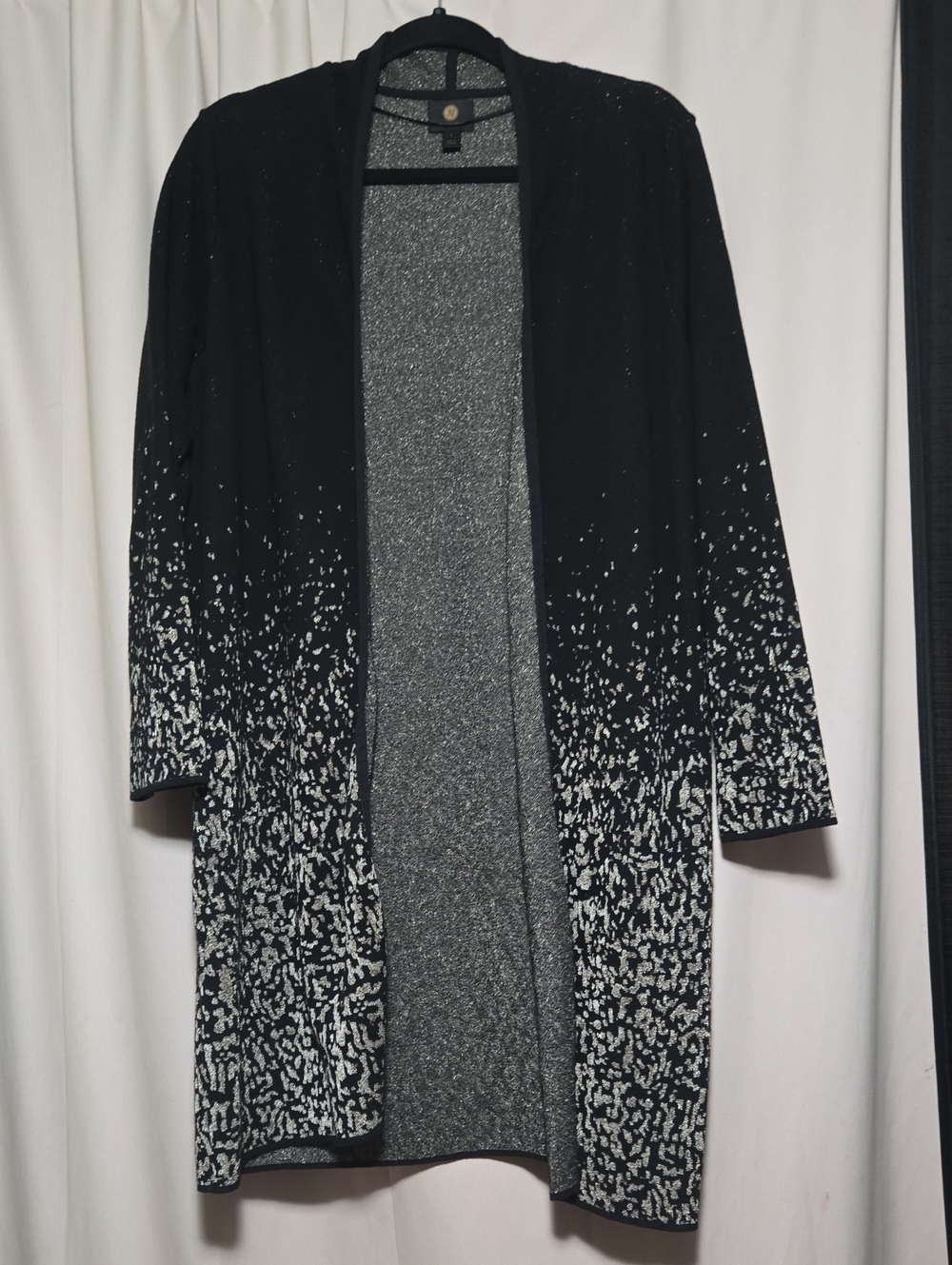 Women’s Black & Gold Open Cardigan Sweater A Lil Sparkle